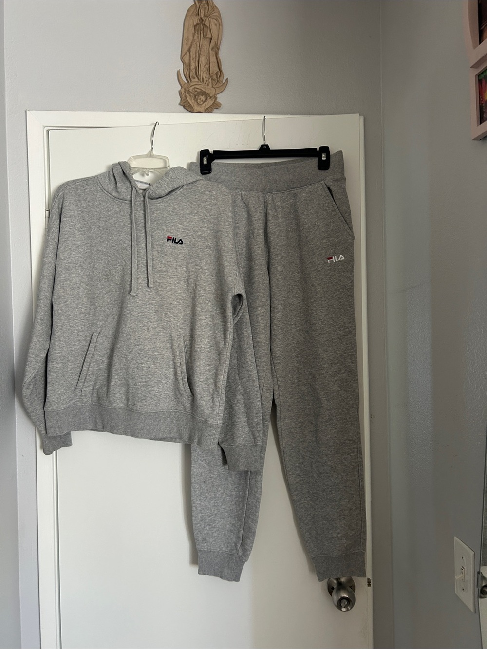 FILA Gray Hooded Sweatshirt & Jogger Set
